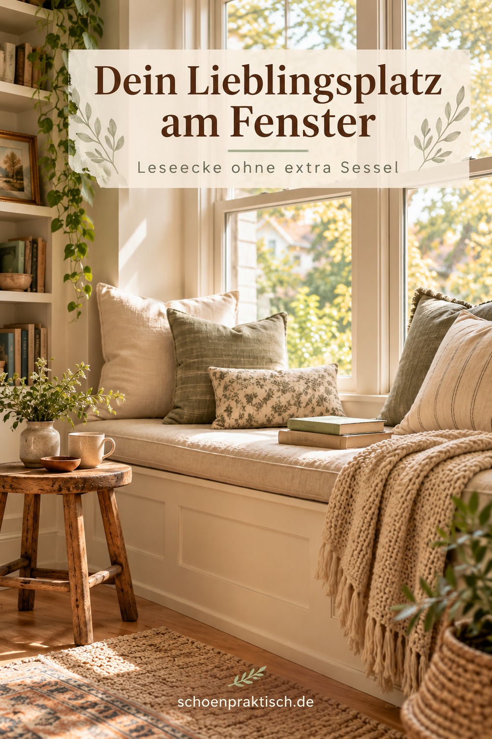 Leseecke am Fenster – ohne extra Sessel